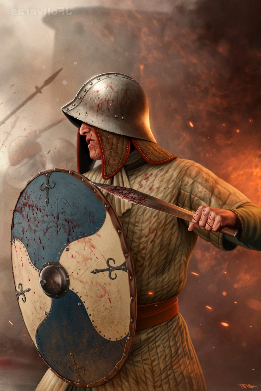 Carolingian infantryman. Frankish soldier, 8th-10th centuries.jpg