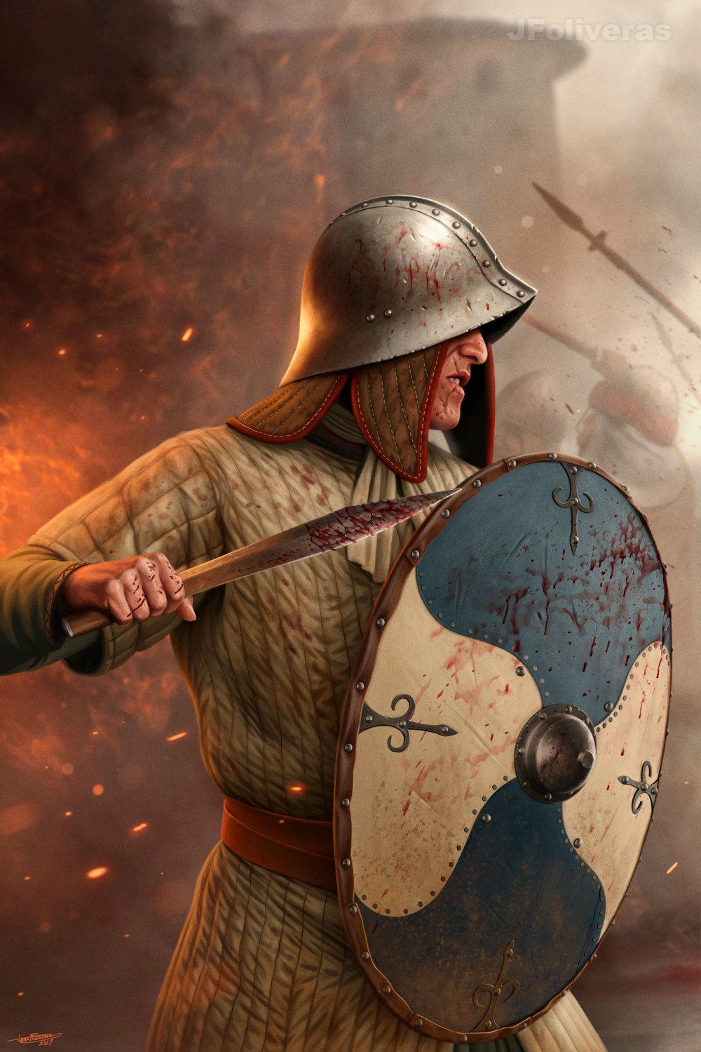 Carolingian infantryman. Frankish soldier, 8th-10th centuries.jpg